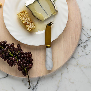 Marble Cheese Knives - White