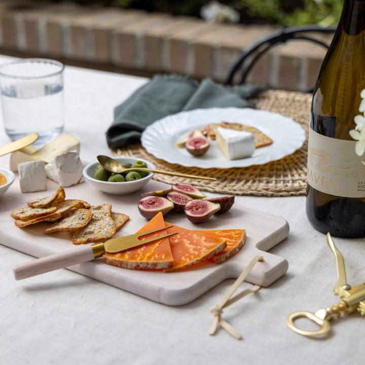 Essential Charcuterie Board Set, White-Washed